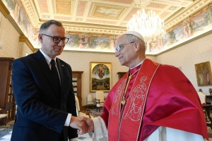 papież Leon z Andrzejem dudą